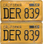 Old California license plates, 1956, yellow