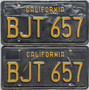 Old 1963 black California license plates