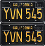 Black and yellow California license plates, 1963 base