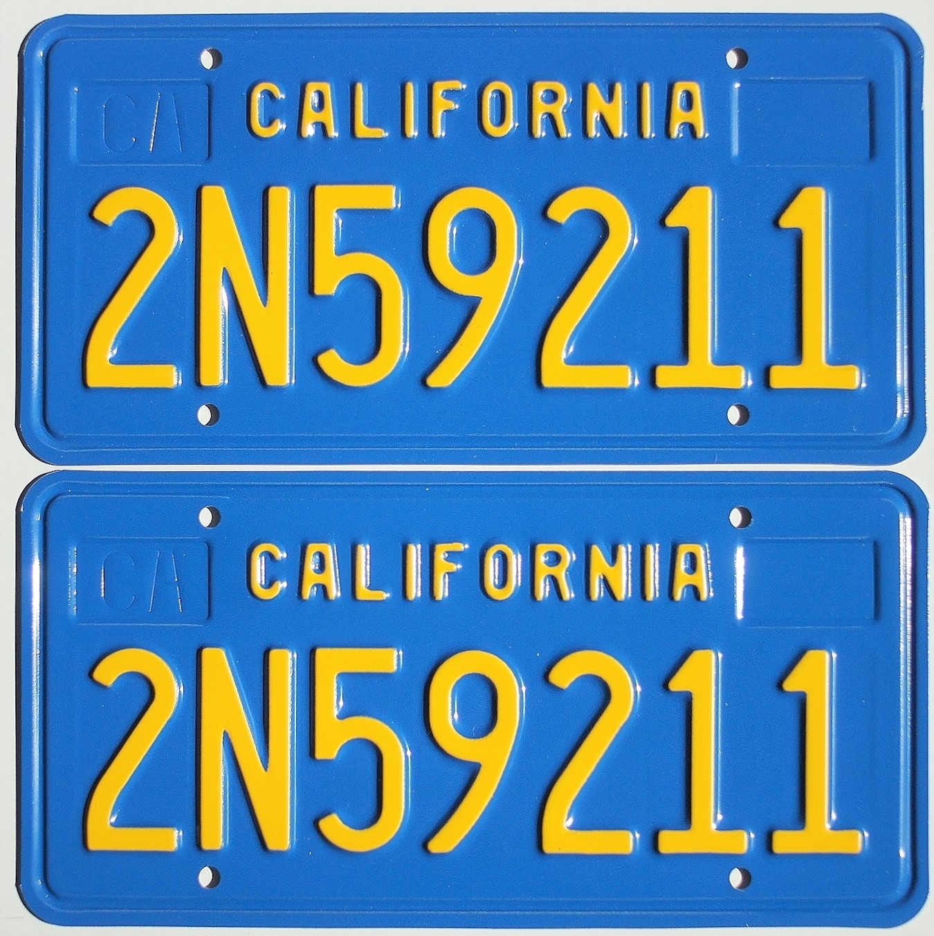 Blue California Commercial License Plates