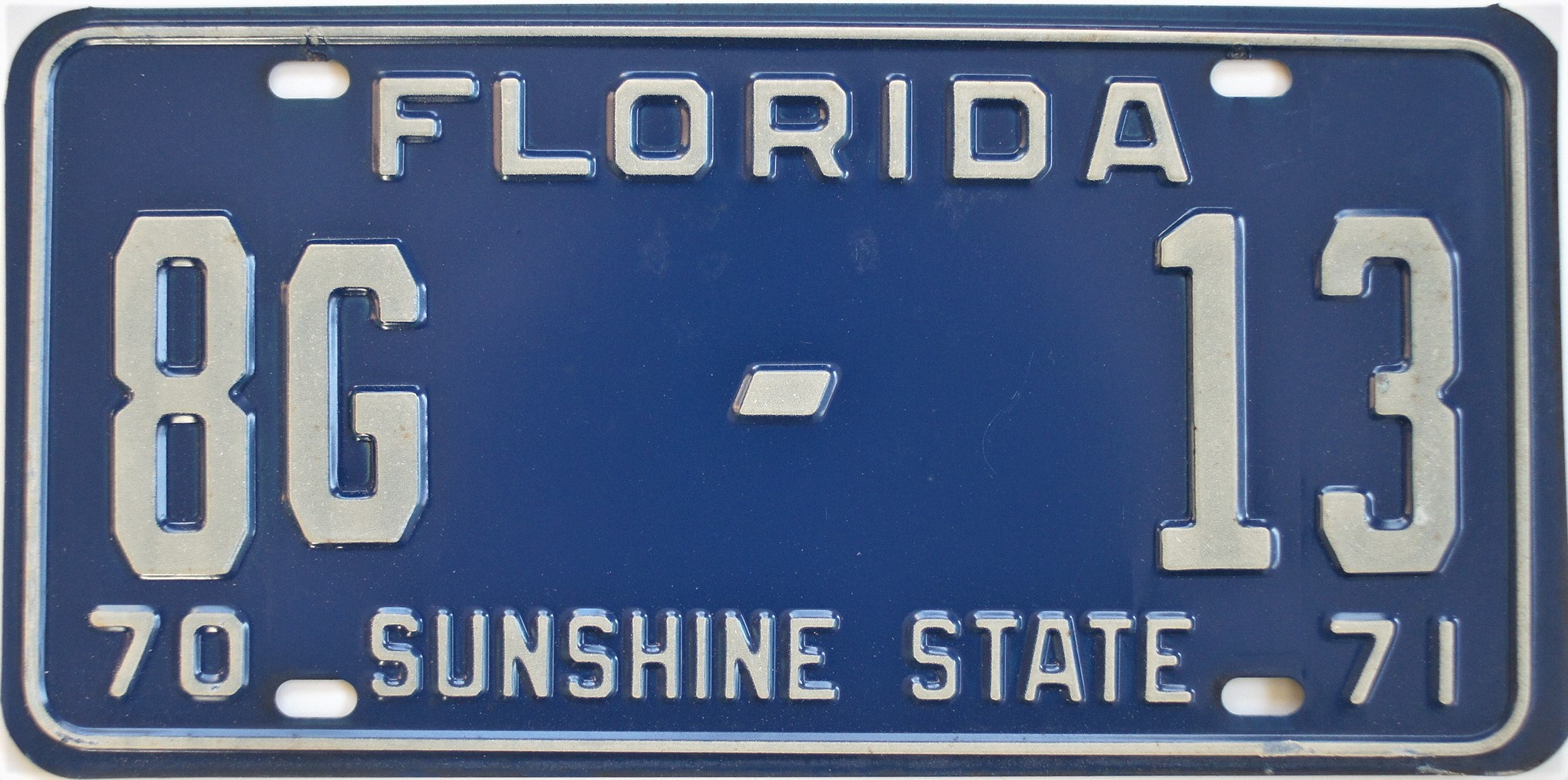 Vintage 1970 Florida License Plate - Classic License Plates