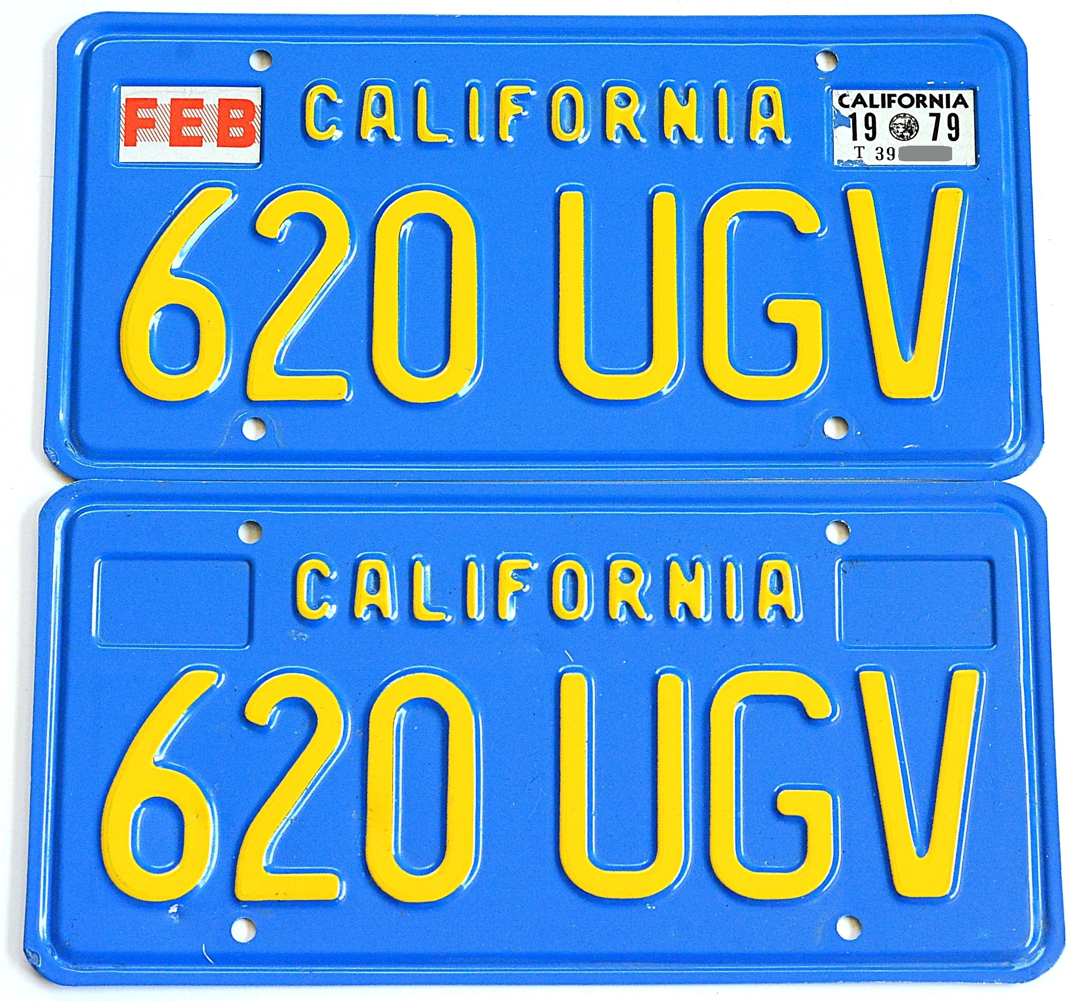 1979 Blue and Yellow California License Plates - Classic License Plates