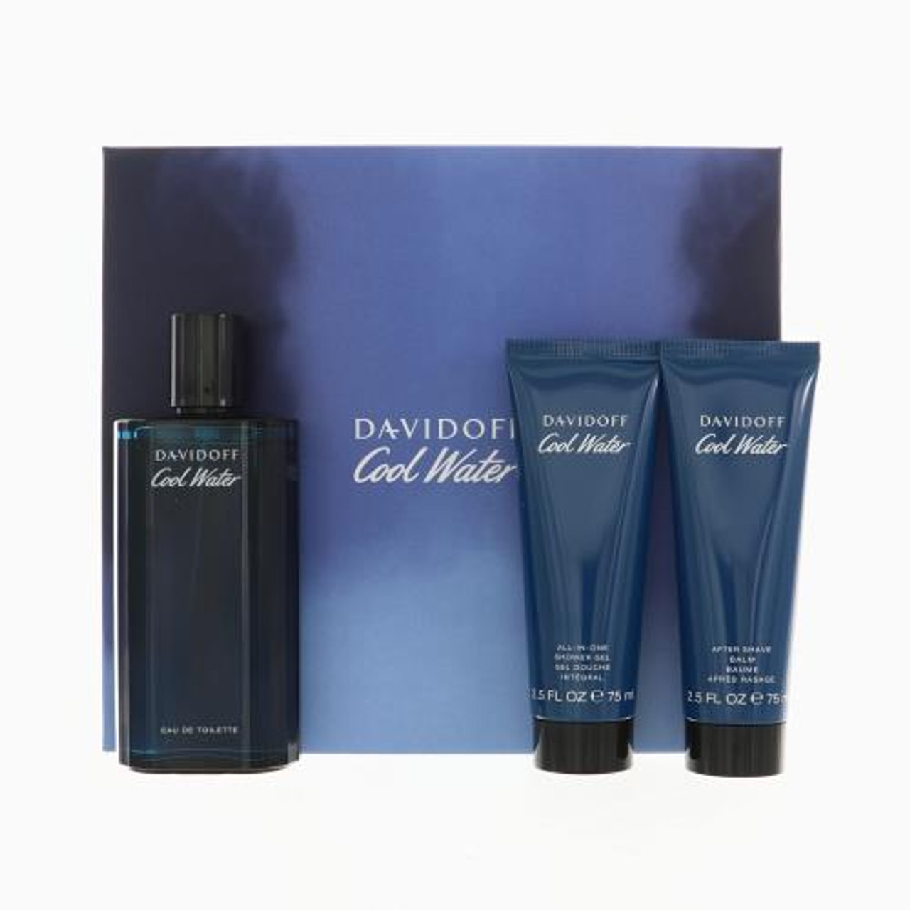 Davidoff Cool Water Coffret: Eau De Toilette Spray 125ml/4.2oz + Shower Gel  75ml/2.5oz + After Shave Balm 75ml/2.5oz + Navy Toilet Bag (Box Slightly  Damaged) buy to India.India CosmoStore