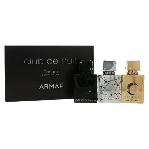Club De Nuit by Armaf Gift Set for Men 3 Piece Gift Set For Men - 1.0 Oz Eau De Parfum Spray Sillage, 1.0 Oz Eau De Parfum Spray Intense Men, 1.0 Oz Eau De Parfum Spray Milestone