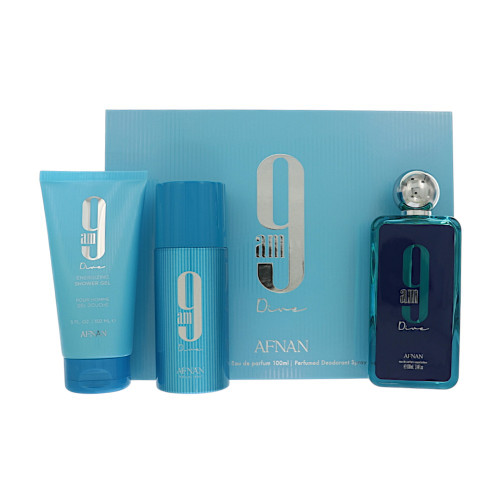 9 Am Dive by Afnan Gift Set for Men 3.4 Oz Eau De Parfum Spray