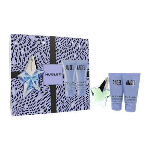 Angel by Thierry Mugler Gift Set for Women 3 Piece Set For Women: 3 Piece Gift Set - 0.8 Oz Eau De Parfum Refillable Spray, 1.6 Oz Body Lotion, 1.6 Oz Body Lotion