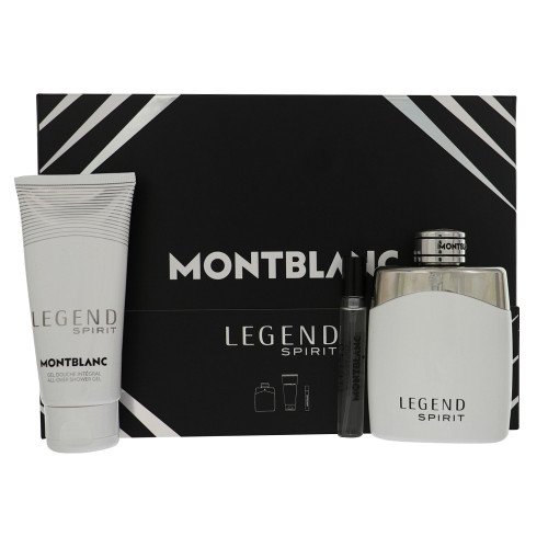 Legend Spirit by Montblanc Gift Set for Men 3 Piece Set For Men: 3.3 Oz Eau De Toilette Spray, 0.25 Oz Eau De Toilette Spray, 3.3 Oz All-Over Shower Gel