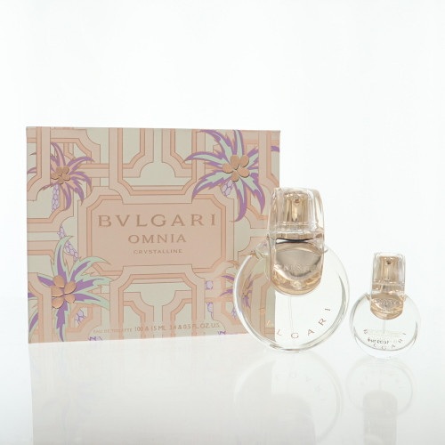 Omnia Crystalline by Bvlgari Gift Set for Women 2 Piece Gift Set For Women - 3.4 Oz Eau De Toilette, 15 Ml Eau De Toilette