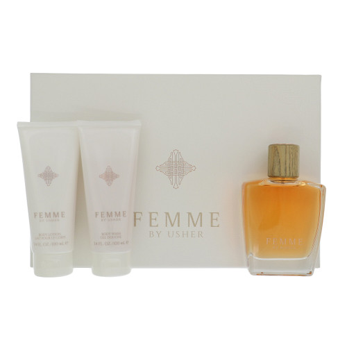 Femme by Usher Gift Set for Women 3 Pc Gift Set-3.4Oz Edp Spray, 3.4Oz Body Lotion,3.4Oz Shower Gel Oz