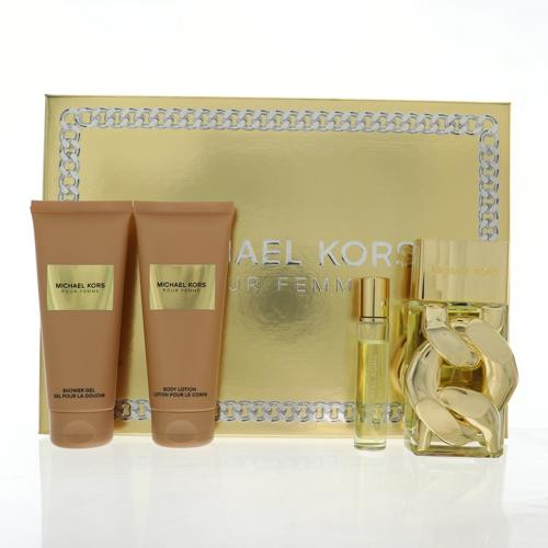 Michael Kors Pour Femme by Michael Kors Gift Set for Women 4 Piece Gift Set For Women - 3.4 Oz Eau De Parfum Spray, 0.3 Oz Eau De Parfum Spray, 3.4 Oz Shower Gel, 3.4 Oz Body Lotion