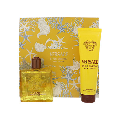 Eros Energy by Versace Gift Set for Men 2 Piece Set For Men: 3.4 Oz Eau De Parfum Spray, 5 Oz Perfumed Bath & Shower Gel