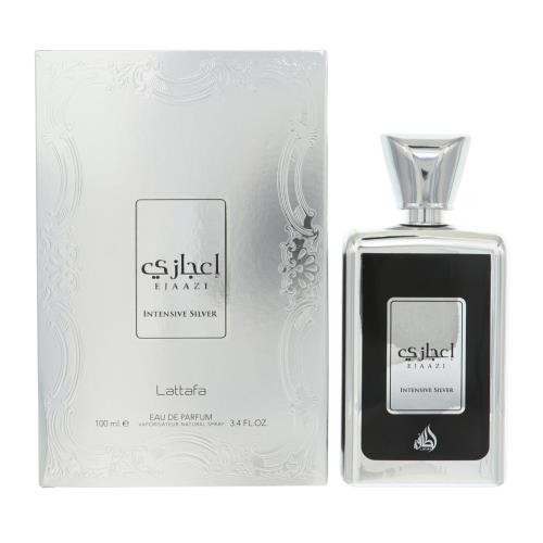 Ejaazi Intensive Silver by Lattafa Box for Men 3.4 Oz Eau De Parfum Spray