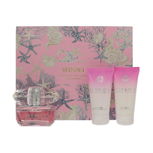 Bright Crystal by Versace Gift Set for Women 3 Piece Set For Women: 1.7 Oz Eau De Toilette Spray, 1.7 Oz Shower Gel, 1.7 Oz Body Lotion