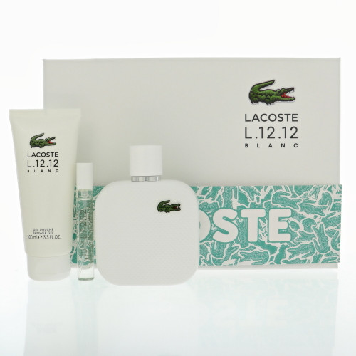 L.12.12 Blanc by Lacoste Gift Set for Men 3.3 Oz Eau De Toilette Spray