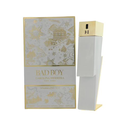 Bad Boy Sparkling Ice by Carolina Herrera Box for Men 3.4 Oz Eau De Toilette Spray