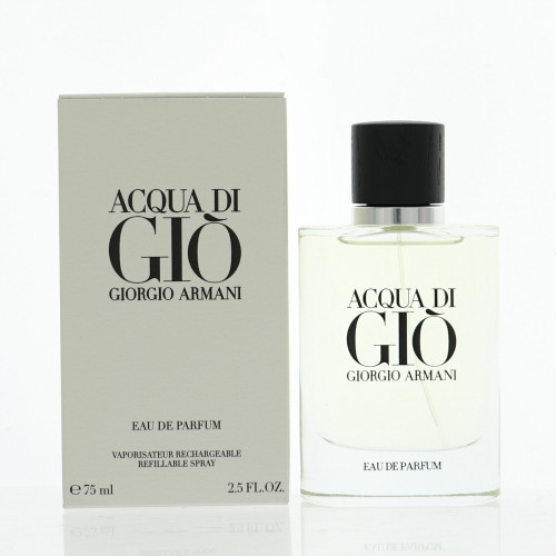 Acqua Di Gio by Giorgio Armani Box for Men 2.5 Oz Eau De Parfum Refillable Spray