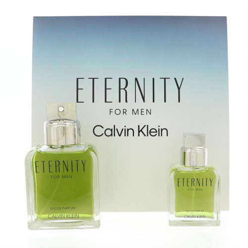 Eternity by Calvin Klein Gift Set for Men 2 Piece Set For Men: 3.3 Oz Eau De Parfum Spray, 1 Oz Eau De Parfum Spray