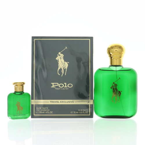 Polo by Ralph Lauren Gift Set for Men 2 Piece Set For Men: 4 Oz Eau De Toilette Spray, 0.5 Oz Eau De Toilette Splash