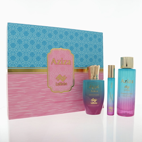 Aziza by Luniche Gift Set for Unisex 3 Piece Set For Unisex: 3.4 Oz Eau De Parfum Spray, 0.3 Oz Eau De Parfum, 3.4 Oz Fragrance Mist