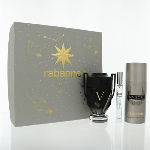 Paco Rabanne Invictus Victory Extreme by Paco Rabanne Gift Set for Men 3 Piece Set For Men: 3.4 Oz Eau De Parfum Spray, 0.34 Oz Eau De Toilette Spray, 5.1 Oz Deodorant Spray