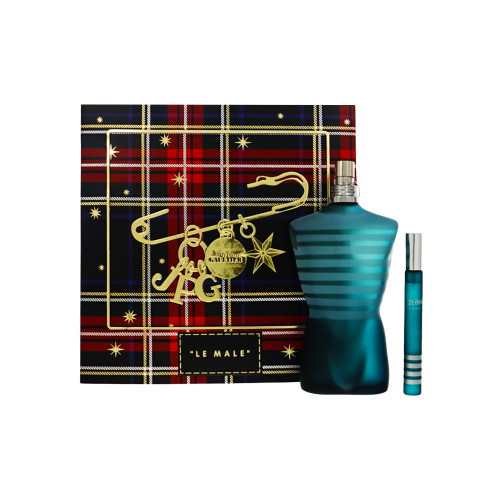 Le Male by Jean Paul Gaultier Gift Set for Men 2 Piece Set For Men: 6.8 Oz Eau De Toilette Spray, 0.34 Oz Eau De Toilette Spray