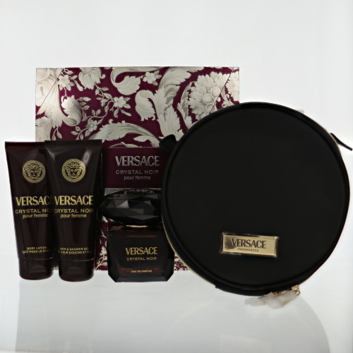 Versace Crystal Noir by Versace Gift Set for Women 3 Piece Set For Women: 3 Oz Eau De Parfum Spray, 3.4 Oz Bath & Shower Gel, 3.4 Oz Body Lotion
