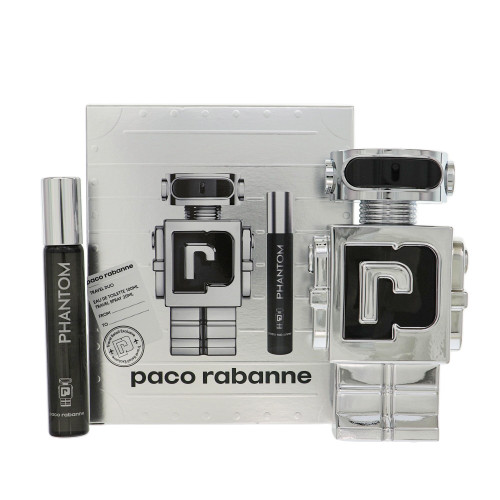 Paco Rabanne Phantom by Paco Rabanne Gift Set for Men 2 Piece Gift Set - 3.4 Oz Eau De Toilette Spray, 0.68 Oz Eau De Toilette Spray