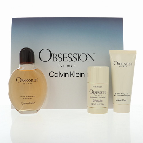 Obsession by Calvin Klein Gift Set for Men 3 Piece Set For Men: 3 Piece Gift Set  - 4.2 Oz Eau De Toilette Spray, 2.6 Oz Deodorant Stick, 3.3 Oz All Over Body Wash