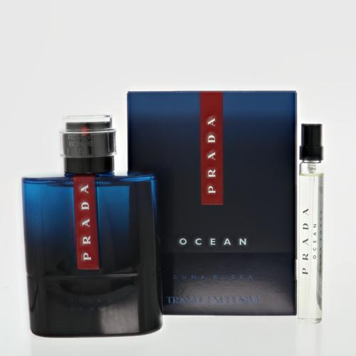 Luna Rossa Ocean by Prada Gift Set for Men 3.3 Oz Eau De Toilette Refillable Spray