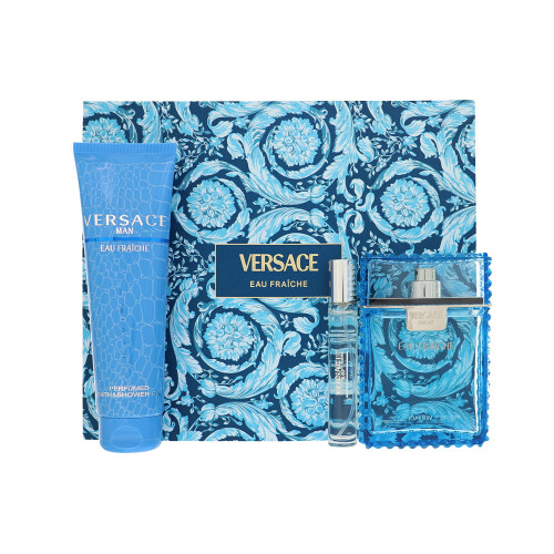 Versace Eau Fraiche by Versace Gift Set for Men 3.4 Oz Eau De Toilette Spray