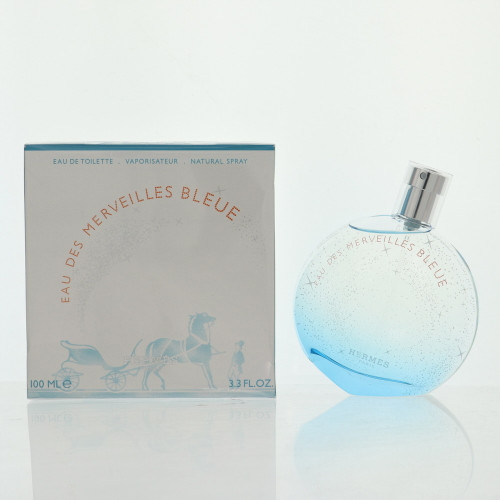 Eau Des Merveilles Bleue by Hermes Box for Women 3.3 Oz Eau De Toilette Spray