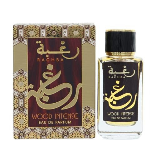 Raghba Wood Intense by Lattafa Box for Men 3.4 Oz Eau De Parfum Spray