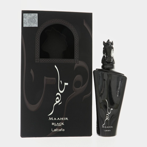Maahir Black Edition by Lattafa Box for Men 3.4 Oz Eau De Parfum Spray