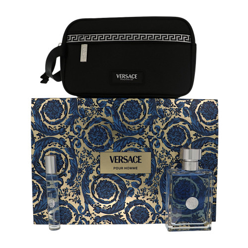 Versace Pour Homme by Versace Gift Set for Men 2 Piece Set For Men: 3.4 Oz Eau De Toilette Spray, 0.3 Oz Eau De Toilette Spray