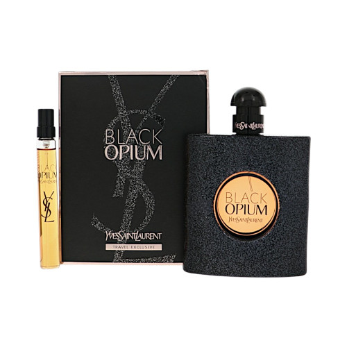 Opium Black by Yves Saint Laurent Gift Set for Women 2 Piece Set For Women: 3 Oz Eau De Parfum Spray, 0.33 Oz Eau De Parfum Spray