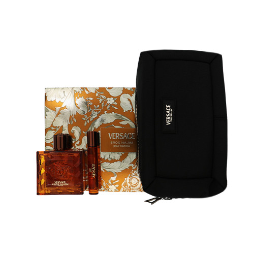 Versace Eros Najim by Versace Gift Set for Men 2 Piece Set For Men: 3.4 Oz Parfum Spray, 0.3 Oz Parfum Spray