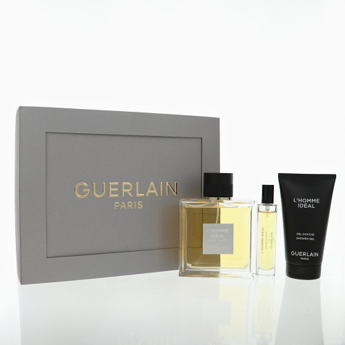 Guerlain L'homme Ideal by Guerlain Gift Set for Men 3 Piece Set For Men: 3.3 Oz Eau De Toilette Spray, 0.3 Oz Eau De Toilette Spray, 2.5 Oz Shower Gel