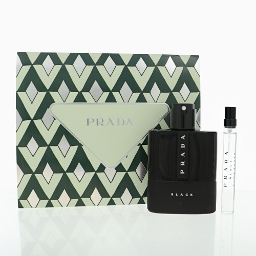 Prada Luna Rossa Black by Prada Gift Set for Men 2 Piece Set For Men: 3.3 Oz Eau De Parfum Spray, 0.33 Oz Eau De Parfum Spray