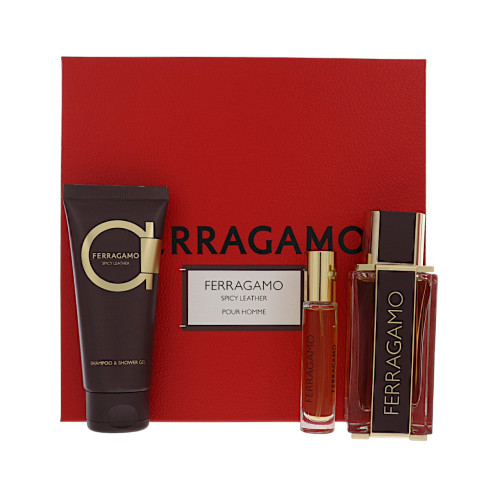 Spicy Leather by Salvatore Ferragamo - 3 Piece Set bottle for Men