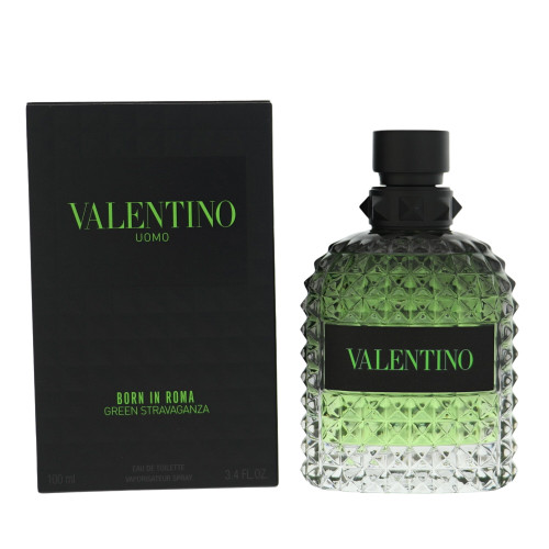 Born In Roma Green Stravaganza by Valentino Box for Men 3.4 Oz Eau De Toilette Spray