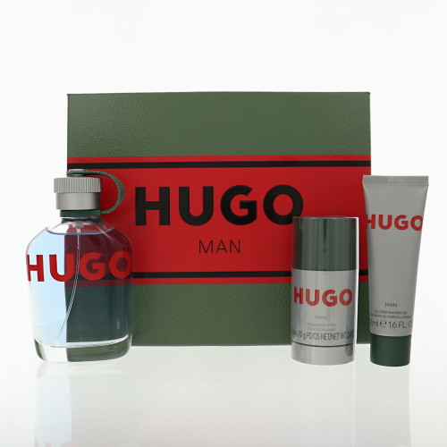 Hugo by Hugo Boss Gift Set for Men 3 Piece Set For Men: 4.2 Oz Eau De Toilette Spray, 2.4 Oz Deodorant Stick, 1.6 Oz All-Over Shower Gel
