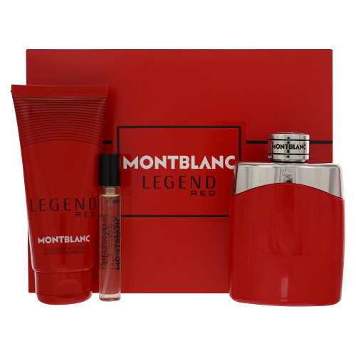 Mont Blanc Legend Red by Montblanc Gift Set for Men 3 Piece Set For Men: 3.3 Oz Eau De Parfum Spray, 0.25 Oz Eau De Parfum Spray, 3.3 Oz All-Over Shower Gel