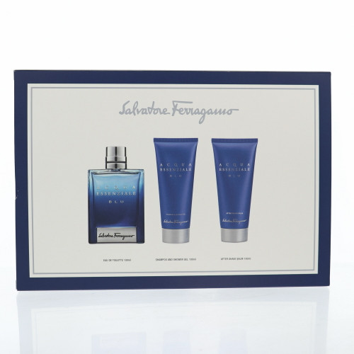 Acqua Essenziale Blu by Salvatore Ferragamo Gift Set for Men 3.4 Oz Eau De Toilette Spray