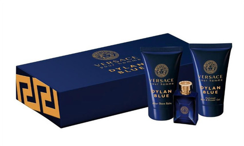 Versace Dylan Blue by Versace Gift Set for Men 3 Piece Gift Set - 0.17 Oz Eau De Toilette