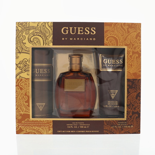 Guess Marciano by Guess Gift Set for Men 3 Piece Set For Men: 3.4 Oz Eau De Toilette Spray, 6.7 Oz Shower Gel, 6 Oz Deodorizing Body Spray