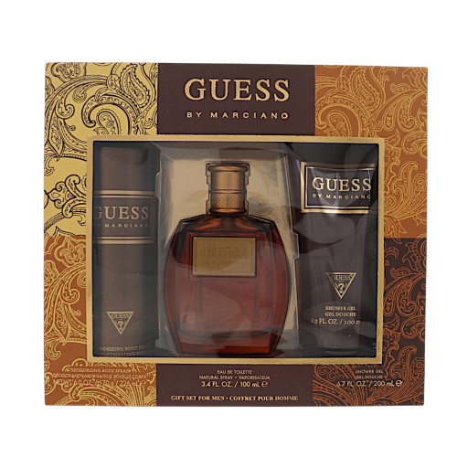 Guess Marciano by Guess Gift Set for Men 3 Piece Set For Men: 3.4 Oz Eau De Toilette Spray, 6.7 Oz Shower Gel, 6 Oz Deodorizing Body Spray