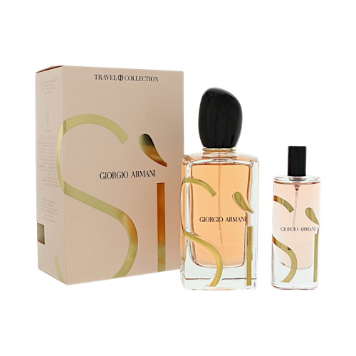 Armani Si by Giorgio Armani Gift Set for Women 2 Piece Set For Women: 3.4 Oz Eau De Parfum Spray, 0.5 Oz Eau De Parfum Spray