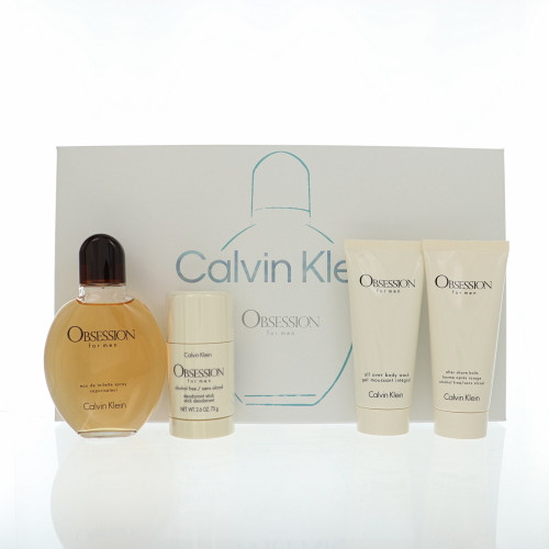 Obsession by Calvin Klein Gift Set for Men 4 Piece Set For Men: 4 Piece Gift Set  - 4.2 Oz Eau De Toilette Spray, 2.6 Oz Deodorant Stick, 3.3 Oz All Over Shower Gel, 3.3 Oz After Shave Balm