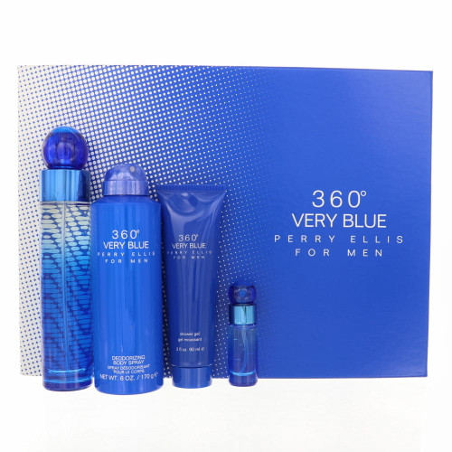 360° Very Blue by Perry Ellis Gift Set for Men 3.4 Oz Eau De Toilette Spray