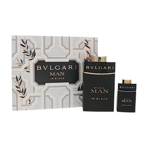 Bvlgari Man In Black by Bvlgari Gift Set for Men 2 Piece Set For Men: 3.4 Oz Eau De Parfum Spray, 0.5 Oz Eau De Parfum Spray